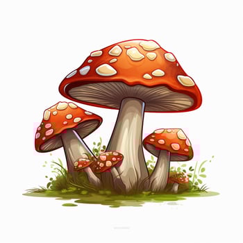 Fungi 2d vector illustration cartoon in white background h photo