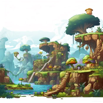 Games 2d cartoon illustraton on white background high qual photo