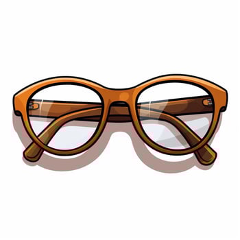 Glasses 2d cartoon illustraton on white background high qu photo