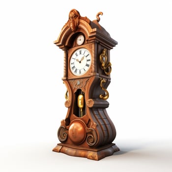 Grandfather clock 2d cartoon illustraton on white background photo