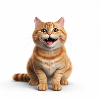 Grinning Cat with Smiling Eyes emoji on white background h photo