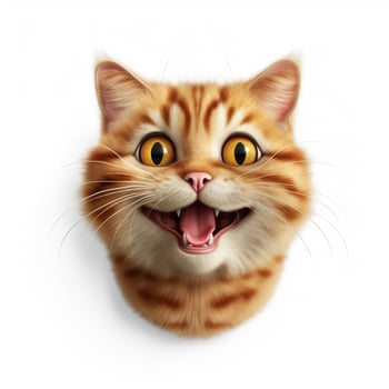 Grinning Cat with Smiling Eyes emoji on white background h photo