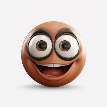 Grinning Face with Big Eyes emoji on white background high photo