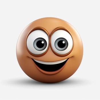 Grinning Face with Big Eyes emoji on white background high photo