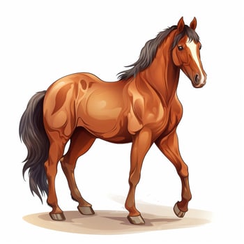 Horse 2d vector illustration cartoon in white background h photo