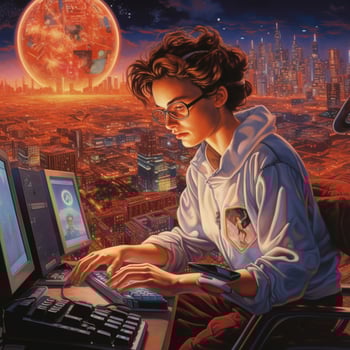 Illustrate the impact of Y2K on personal and collective pe photo