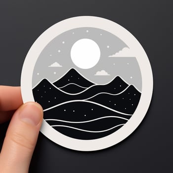 Imagine a sticker with a minimalist contemporary design photo