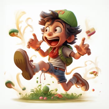 Jenipapo 2d cartoon illustraton on white background high q photo