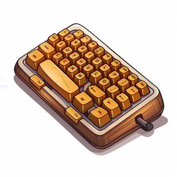 Keycap 2d cartoon vector illustration on white background photo