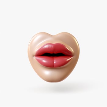 Kissing Face emoji on white background high quality 4k hdr photo