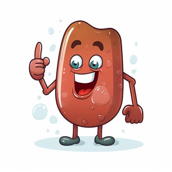 Liver 2d cartoon vector illustration on white background photo