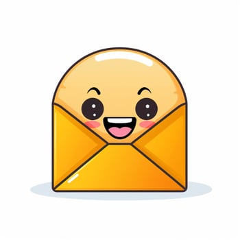 Mail Emojis 2d cartoon vector illustration on white backgrond photo
