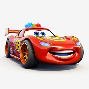 Mattel Auto Race 2d cartoon illustraton on white backgroun photo