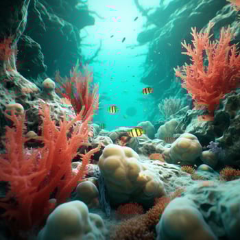 Teal vs coral high quality photo