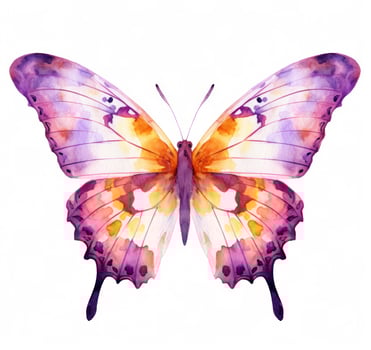 Watercolor butterfly isolated photo