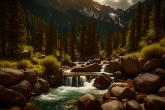 The picture shows a mountain scene with colors of brown and green.. Creative resource, photo