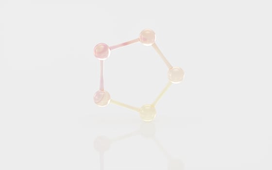 Gradient molecules with white background, 3d rendering. photo