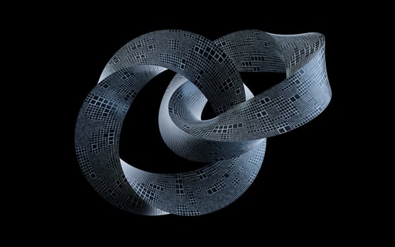 Dark metal Mobius Strip, 3d rendering. photo