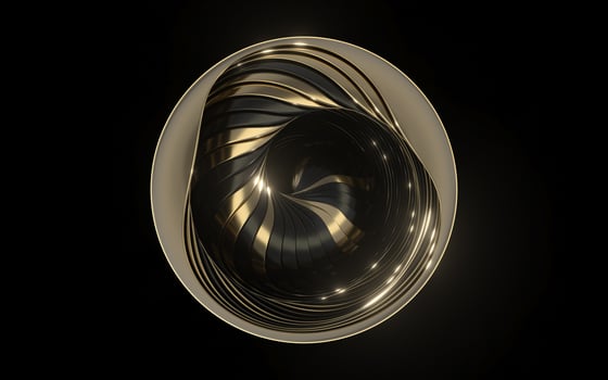 Abstract geometry with black background, 3d rendering. photo