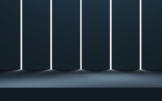 Empty room with black background, 3d rendering. photo