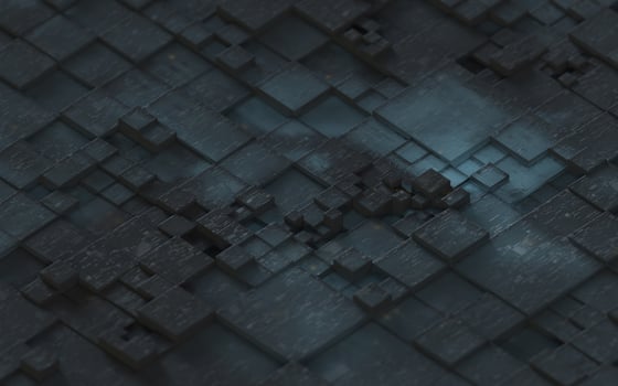 Black technological cubes, 3d rendering. photo