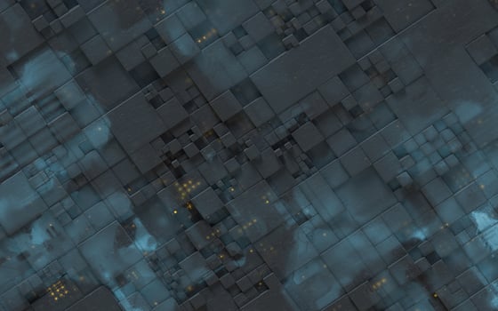 Black technological cubes, 3d rendering. photo