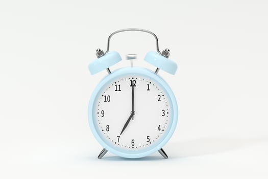 Classic alarm clock, concept of time, 3d rendering. photo
