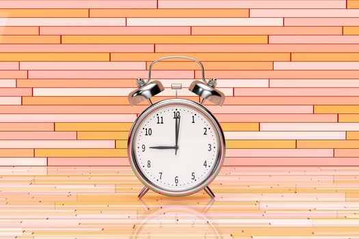 Classic alarm clock, concept of time, 3d rendering. photo