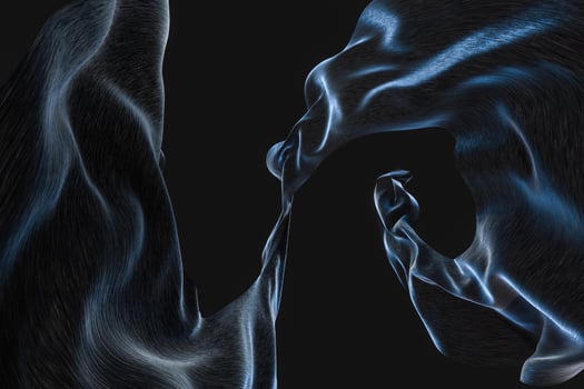 Flowing silk with black background,3d rendering. photo