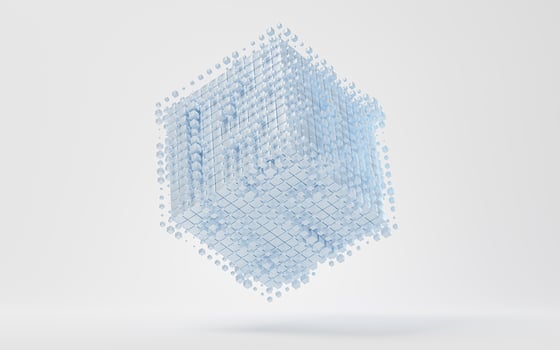 Abstract cube shape, cube geometry, 3d rendering. photo