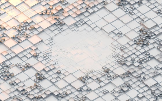 White cube pattern, abstract technology background, 3d rendering. photo