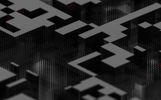 Cubes and abstract geometries, 3d rendering. photo