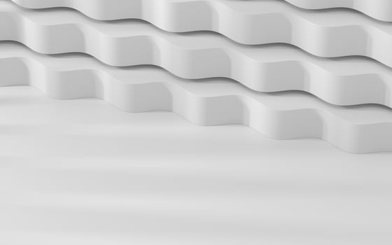 Empty floor with wave pattern, 3d rendering. photo