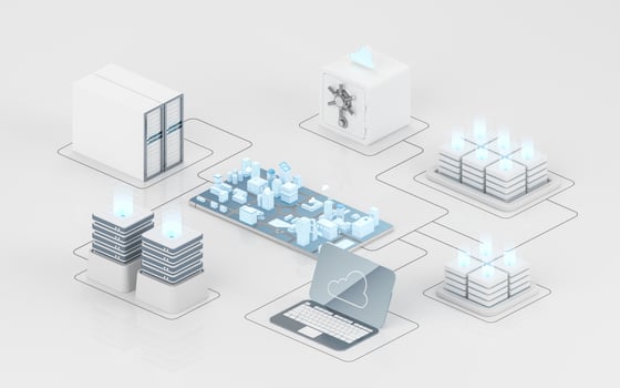 Cloud computing and information devices, 3d rendering. photo