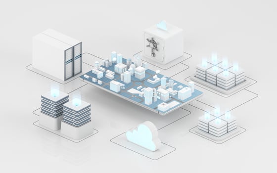 Cloud computing and information devices, 3d rendering. photo