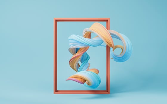 Abstract flowing gradient lines, 3d rendering. photo
