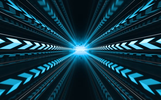 Neon with tunnel background, 3d rendering. photo