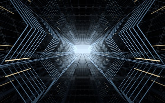 Dark tunnel background, 3d rendering. photo