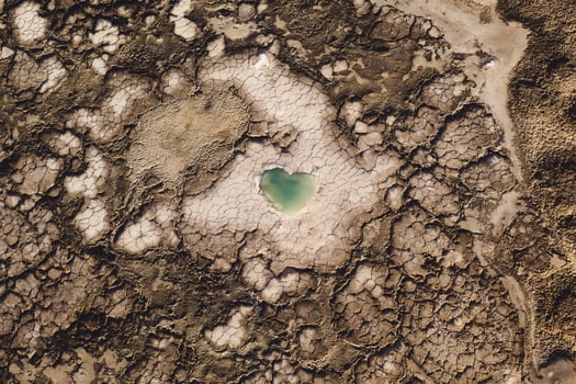 Salt pond in the dry land in Qinghai, China. photo