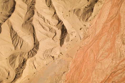 Dryness land with erosion terrain, geomorphology background. photo