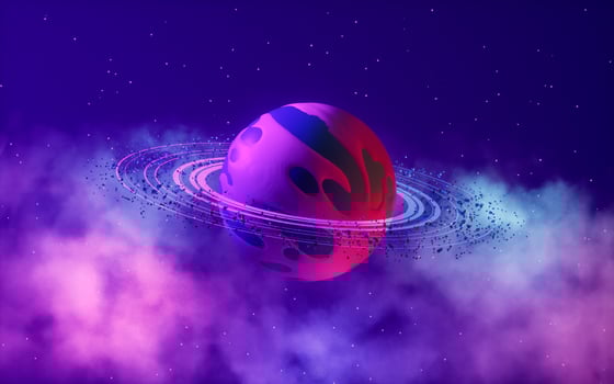 Planet in the outer space, 3d rendering. photo