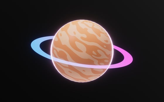 Planet in the outer space, 3d rendering. photo