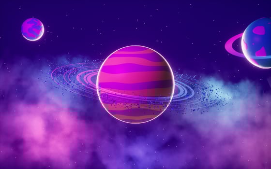 Planet in the outer space, 3d rendering. photo