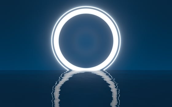 Water surface with light illuminated, 3d rendering. photo