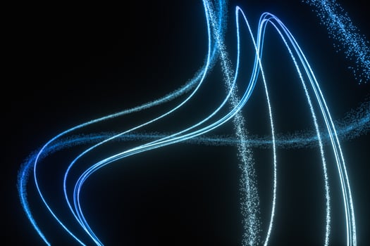 Blue glowing particles, abstract background, 3d rendering. photo