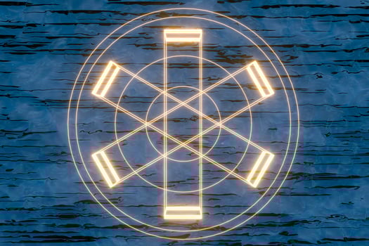 Still lake with geometric figures,abstract lines,3d rendering. photo