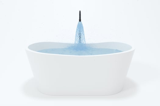 Cartoon bathtub with white background, 3d rendering. photo