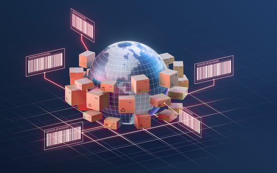 The earth and commodity logistics, 3d rendering. photo