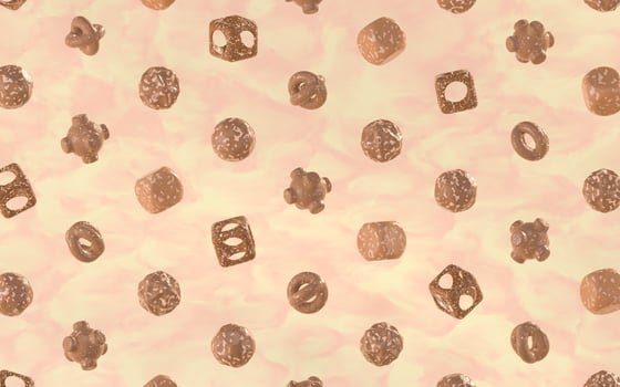 Chocolate biscuits with different shapes, 3d rendering. photo