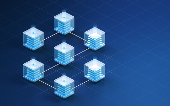Block chains with a black background, 3d rendering. photo